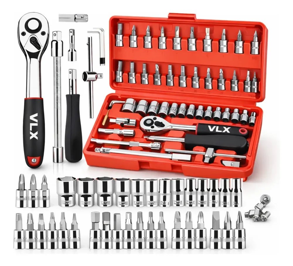 Kit 46 Chave Catraca Jogo De Soquetes Allen Torx Ferramentas
