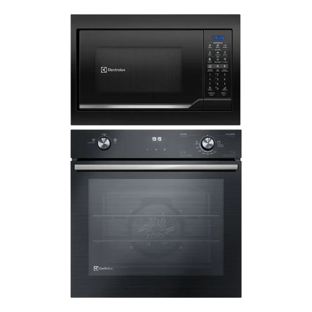 Kit Electrolux de Embutir com Forno à gás 80L OE8GH + Micro-ondas 34L com display digital (220V)