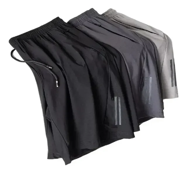 Kit com 3 Bermudas Seda Secagem Rápida