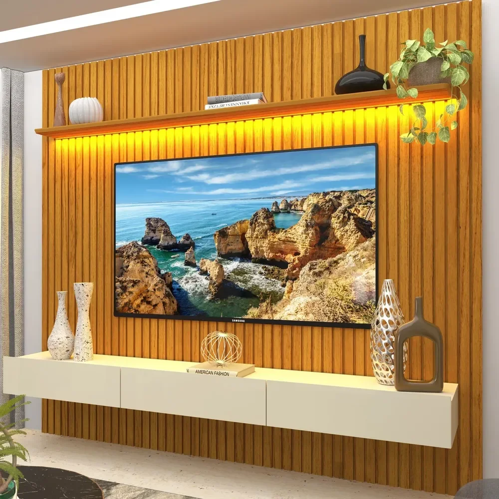 Estante Home Ripada Para Tv Até 85 Polegadas Com Led If