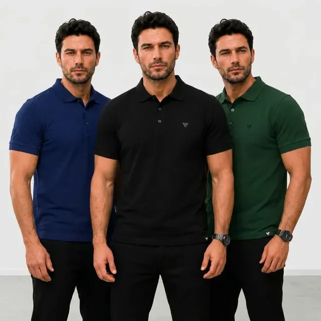 Kit 3 Camisas Masculinas Gola Polo Voker Alta Qualidade