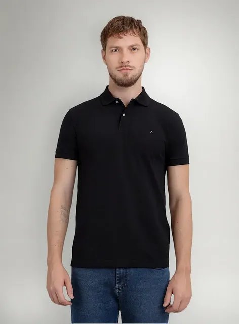 Camiseta Polo Aramis Masculina Basic Piquet Preta (P ao G4)