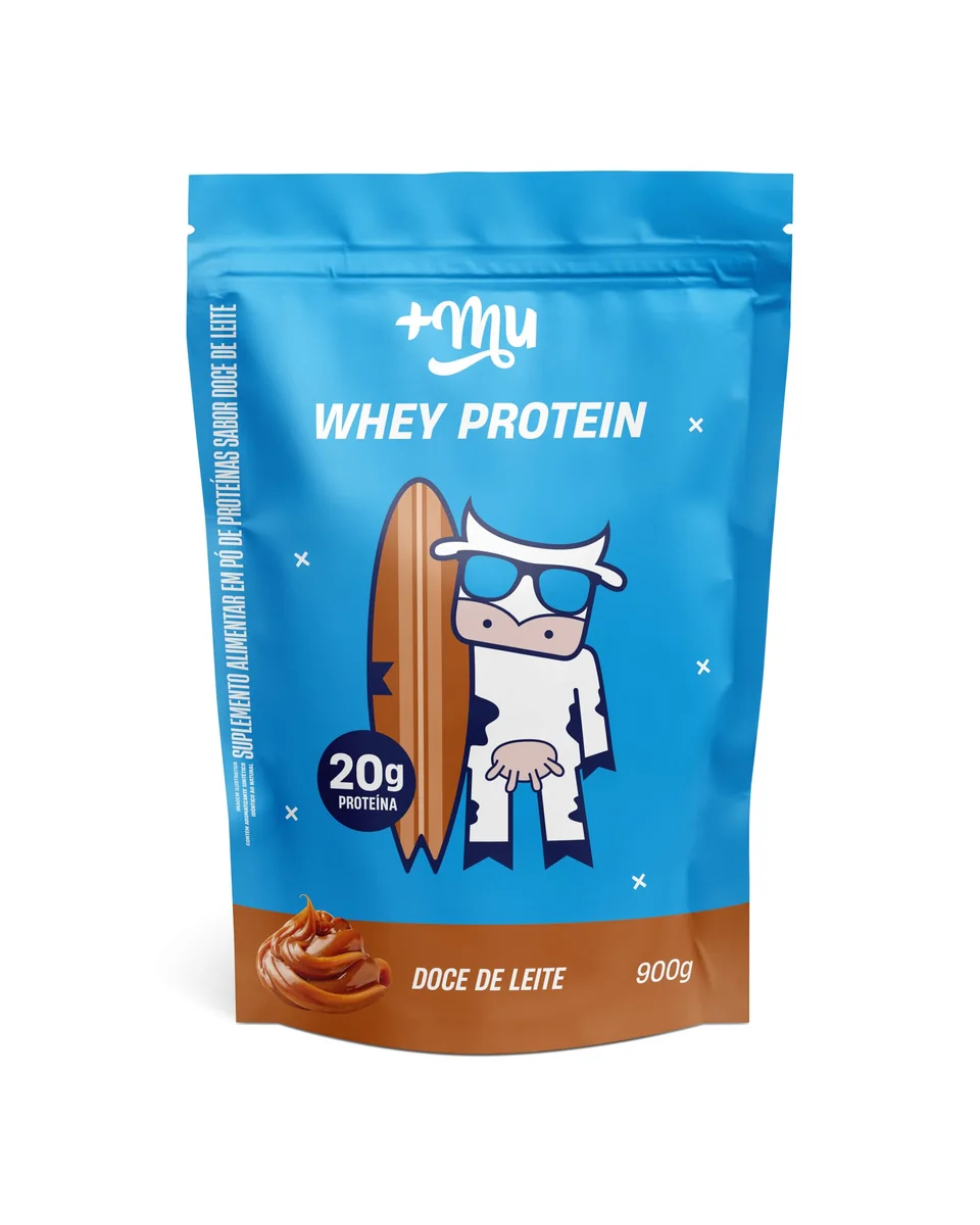 🛒+Mu Whey Concentrado Sabor Doce de Leite 20g Proteína - Refil 900g