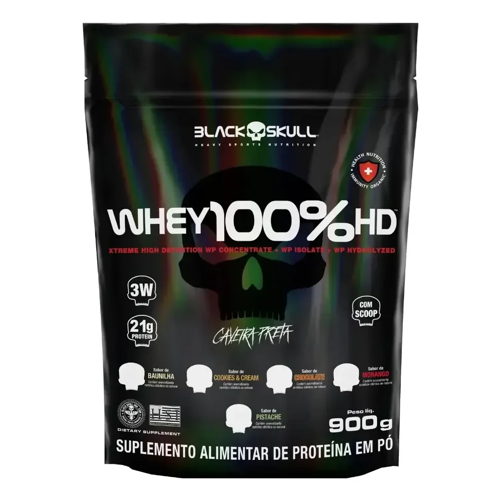 🔥Skull Whey Protein Proteína 100% Hd - Chocolate X 900g