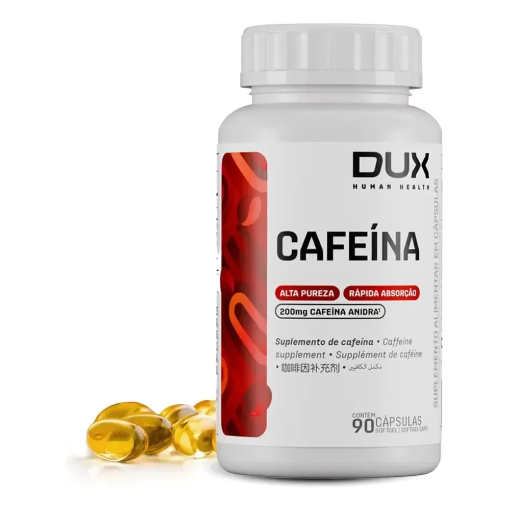 ✨Cafeina Dux Human Health 90 Capsulas 200mg Sem Sabor✨️