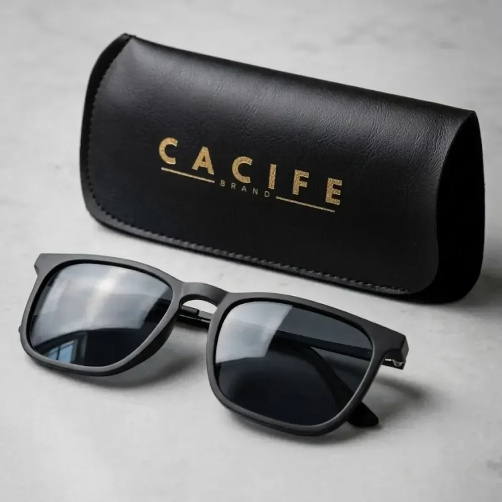 Óculos de Sol Quadrado Proteção UV400 com Case