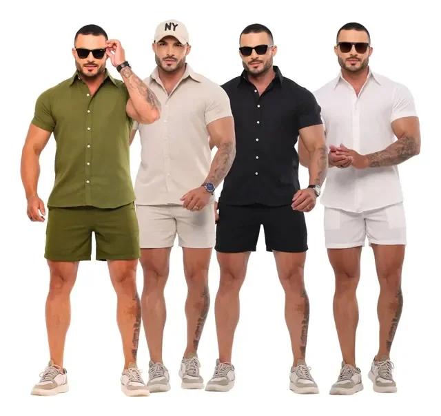 Conjunto De Linho Camisa + Short Mauricinho