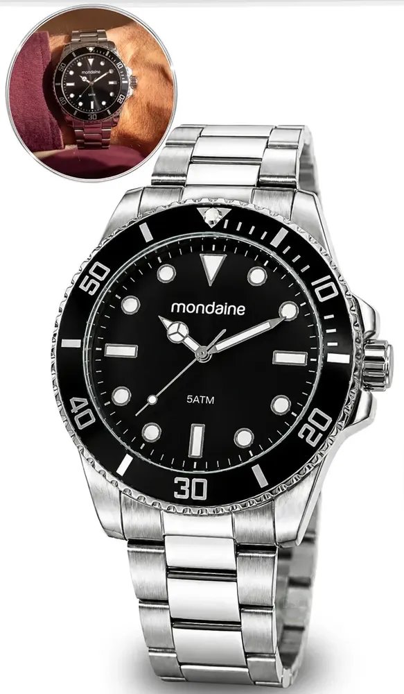 Relógio Prata Masculino Mondiane