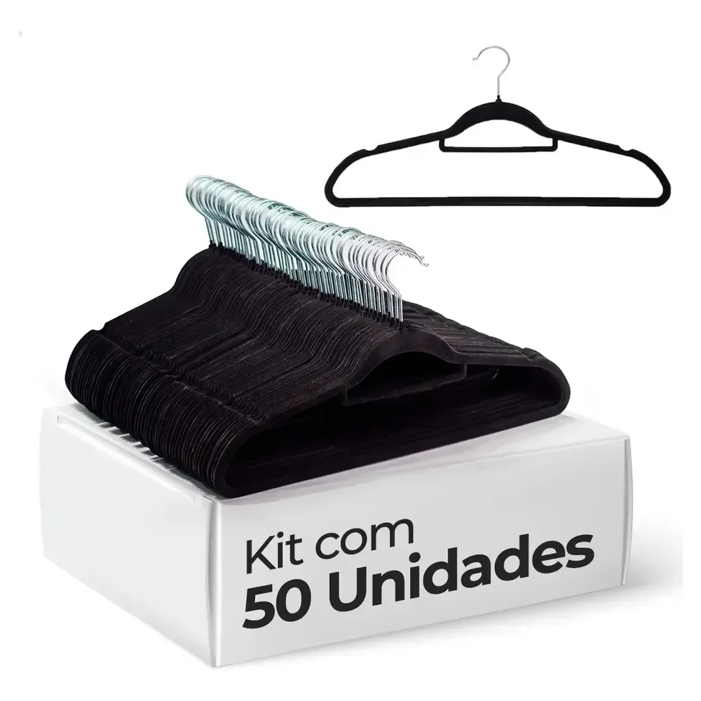 Vittak Kit 50 Cabides Veludo De Roupa Antideslizante Slim