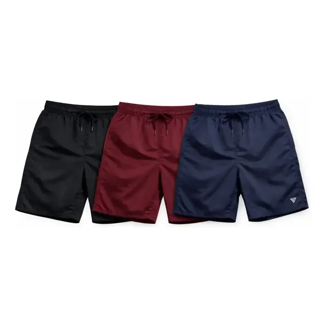 Kit 3 Shorts Tactel Masculino Academia Treino