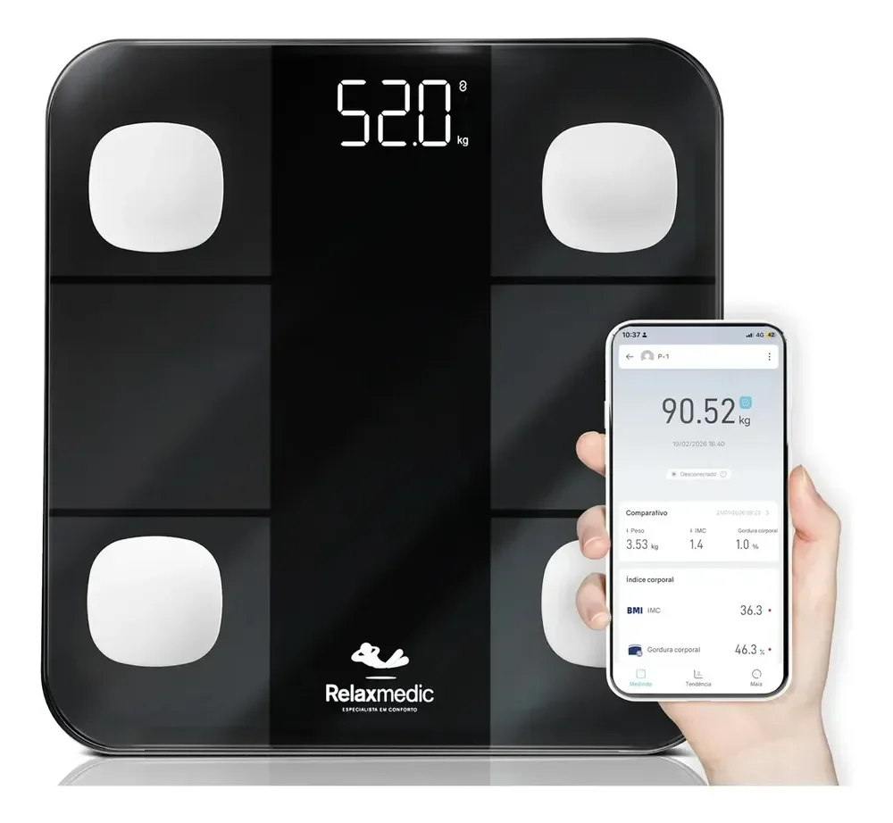 Balança Digital Bioimpedância Relaxmedic