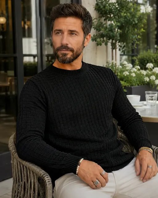 Blusa De Frio Suéter Masculino Lã Tricot (M ao GG)