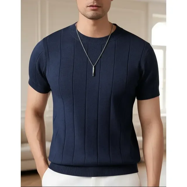 Blusa Básica Manga Curta Canelada Tricot