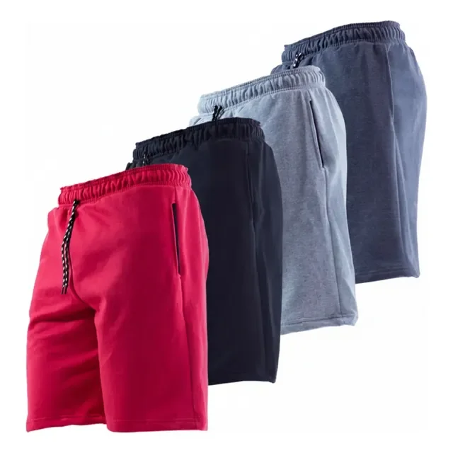 Kit 4 Bermuda Moletom Moletinho Masculino Bolso Academia