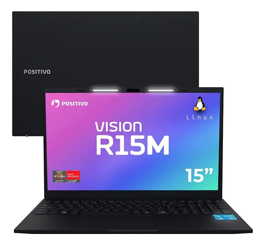 Notebook Positivo Vision R15M AMD Ryzen 3-7330U Linux 8GB RAM 256GB SSD Wi-Fi 6 Tela 15” Full HD…