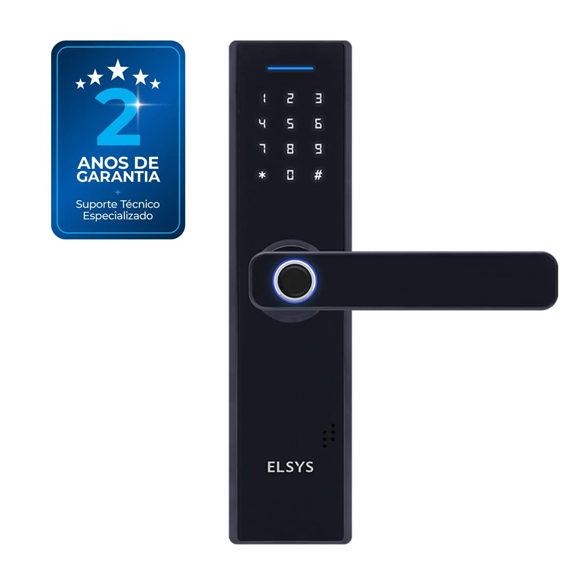 Fechadura Digital de Embutir com Biometria, Elsys, ESF-DE2000B, Preta - Abertura via Biometria e…
