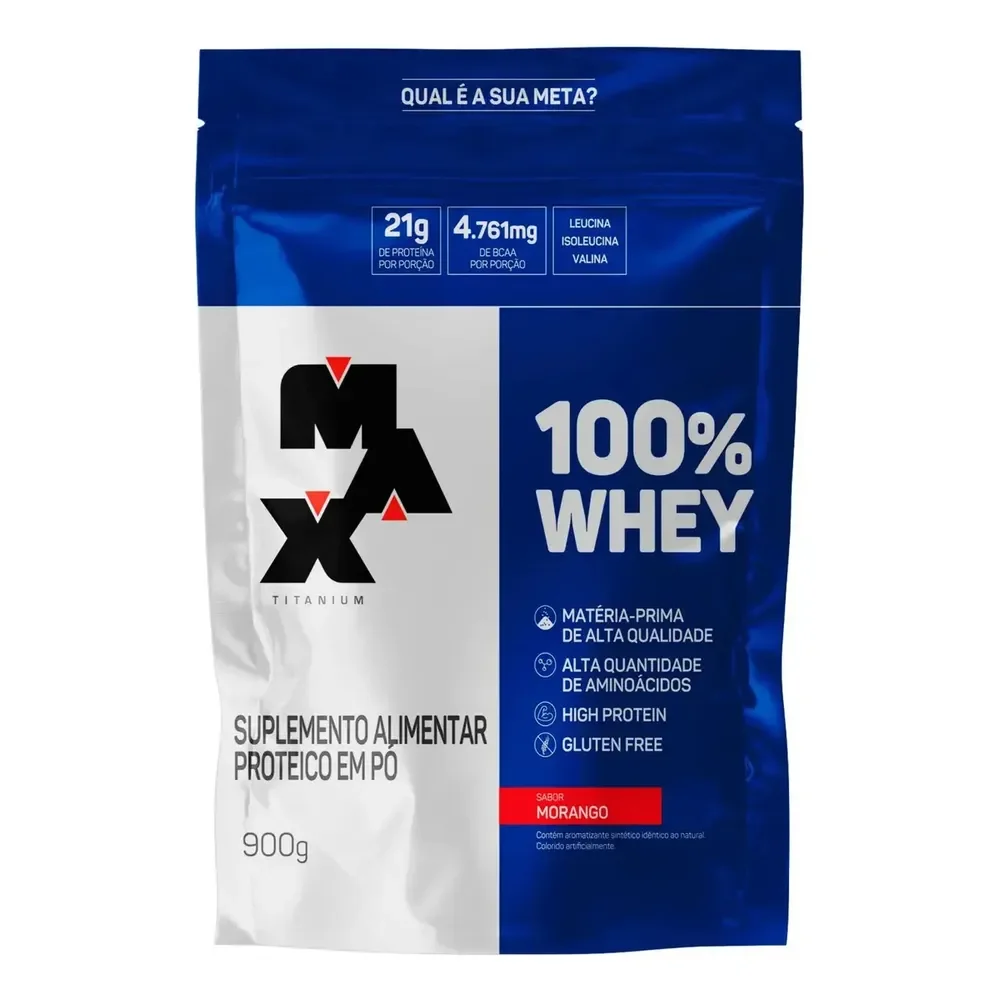 Suplemento en pó Max Titanium 100% WHEY Proteínas de 100% Whey Protein Concentrado sabor… 900g