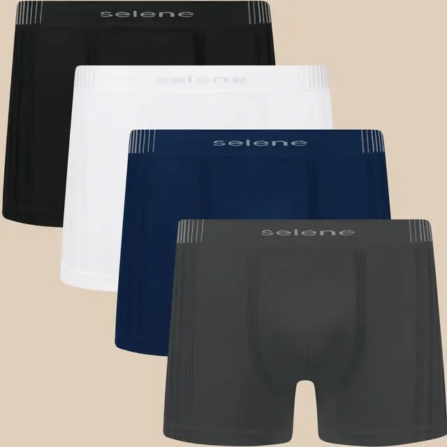 Kit 4 Cuecas Boxer Selene Sem Costura Poliamida