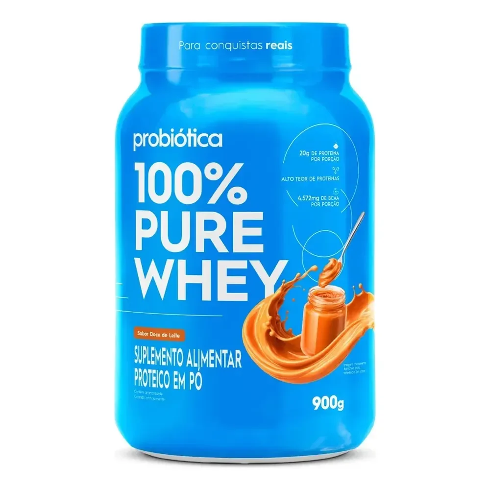 100% Pure Whey 900g Pote Sabores Novos - Probiótica Doce De Leite