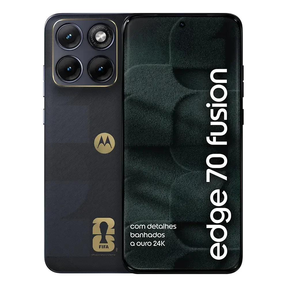 Smartphone Motorola Edge 70 Fusion 5g Fifa World Cup Collection - 256gb 24gb (8gb Ram + 16gb Ram Boost), Camera 50mp Sony Lytia 710, Tela 1.5k Extreme Amoled - Grafite Azul-marinho
