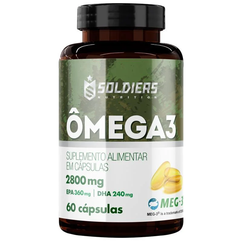 🛍️ Ômega 3 60 Caps 2800mg MEG 3 Soldiers Nutrition Suplemento Esportivo Performance Saúde