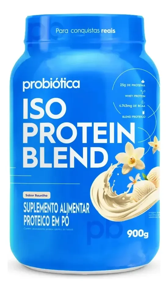 ✨Whey Protein 900g Iso Blend Protein Probiótica Baunilha Blend de Proteínas✨️