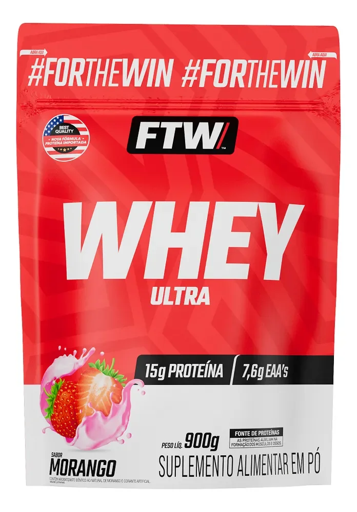 CORREEEE 🆘💪🏼 Whey Protein Ultra Refil 900g Sabor Morango - FTW