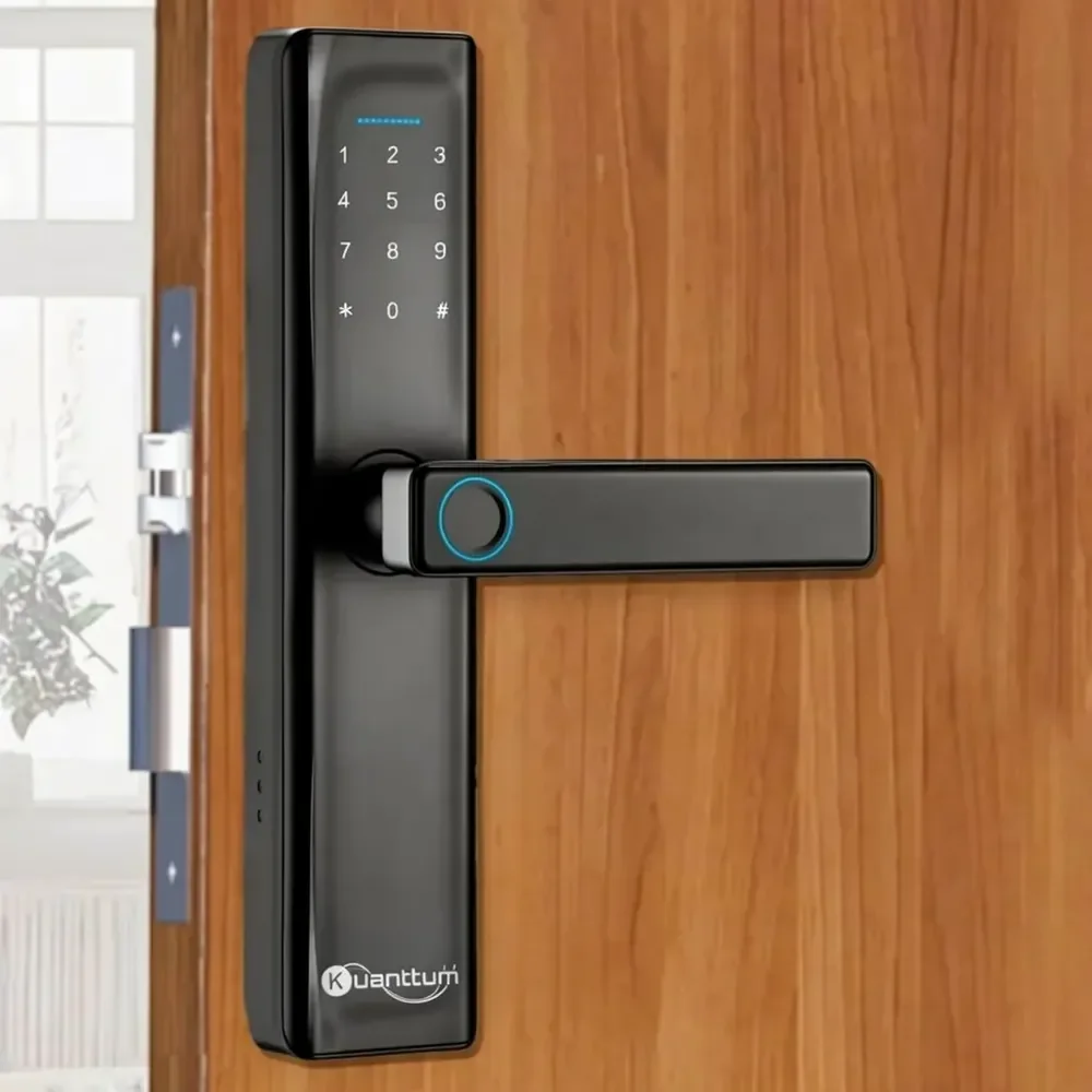 Fechadura Eletronica Digital Com Biometria Senha Kuantttum Delta Pro