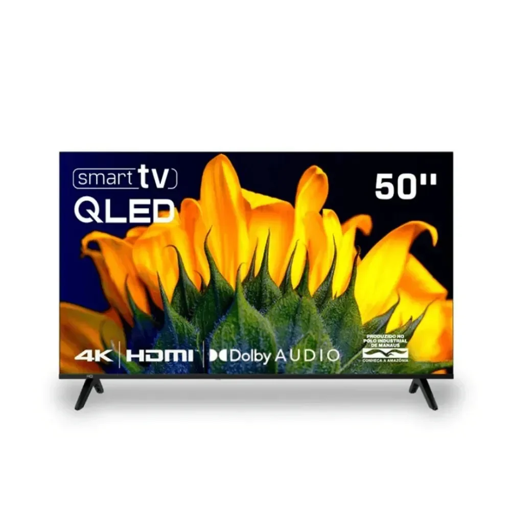 Televisão Smart Tv Hq 50 Qled, 4k Uhd, Dolby Audio, Wi-fi, Bluetooth, 3 Hdmi, 2 Usb, Netflix, Prime…