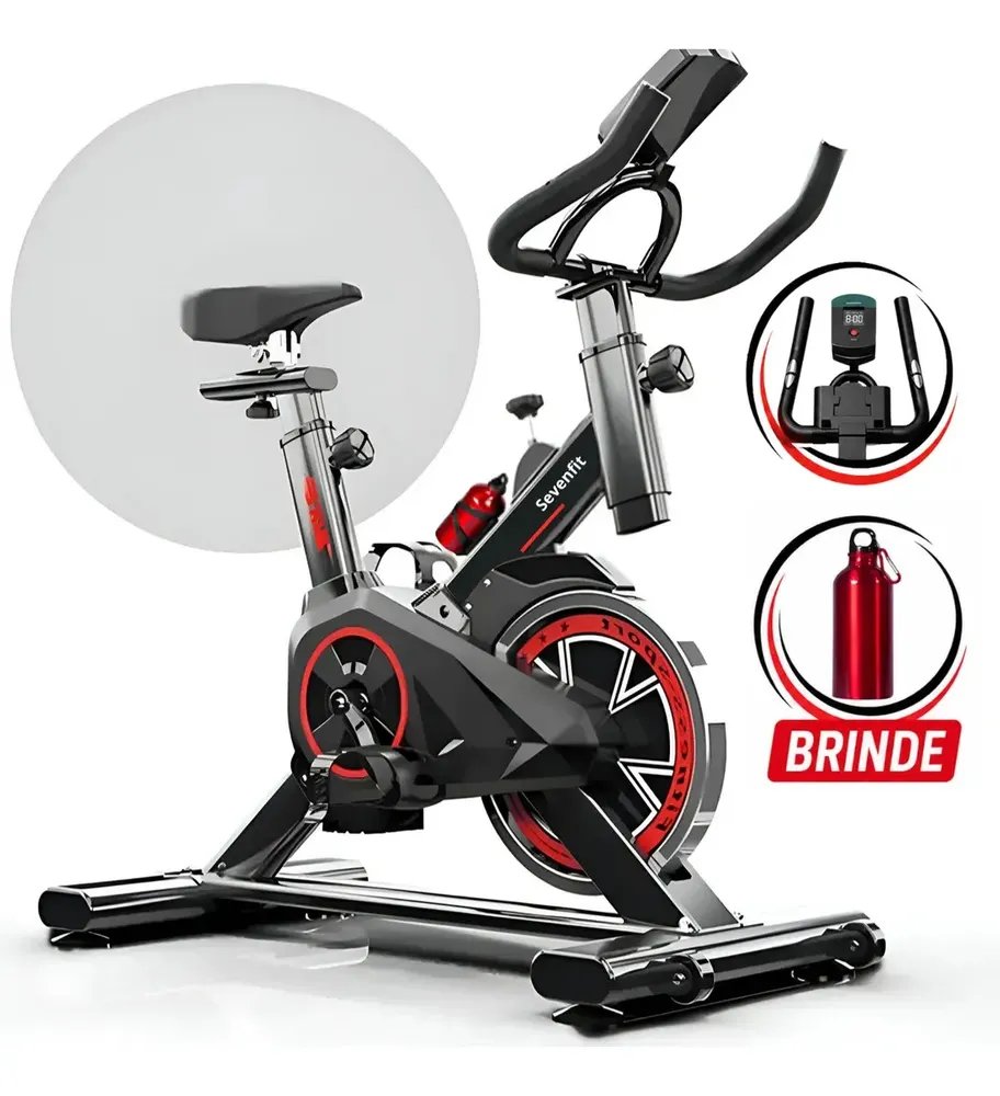 Bicicleta Ergométrica Bike Spinning 6kg Sensação Inércia Fitness Preto E Vermelho Sevenfit Para…