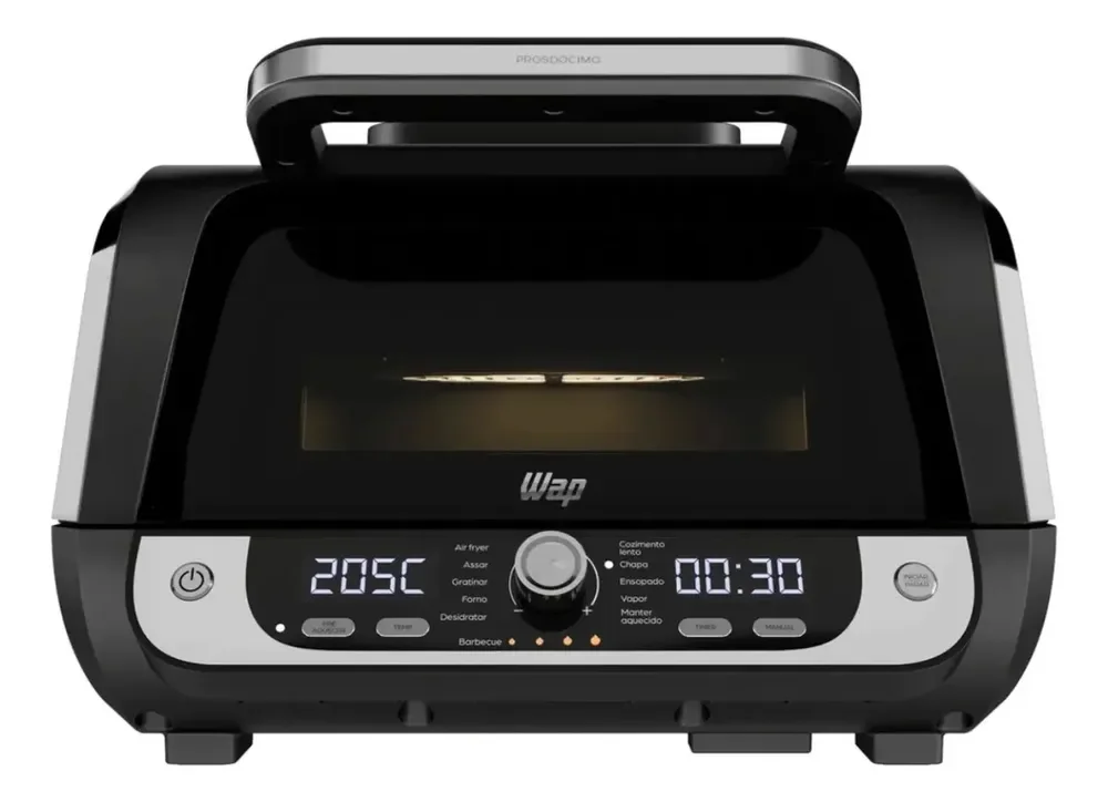 WAP Fritadeira Elétrica Air Fryer Barbecue Digital 12 em 1, 10 Litros 1700W, 127V
