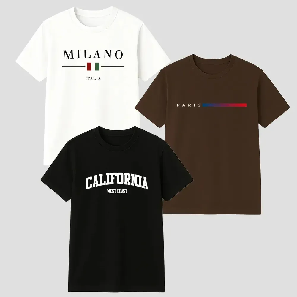 Kit 3 Camisetas algodão