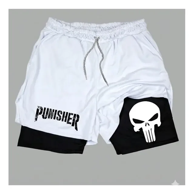 Short Dry-fit Compressão 2 Em 1 Punisher Justiceiro