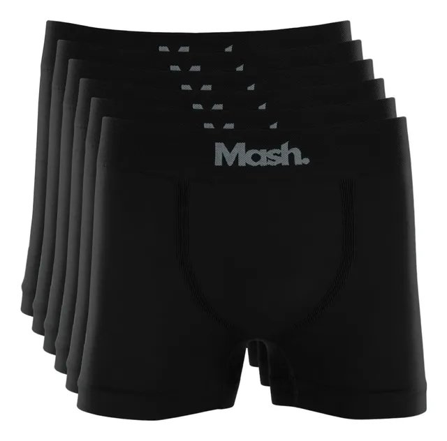 Kit com 6 Cuecas Boxer Mash Poliamida Toque Gelado