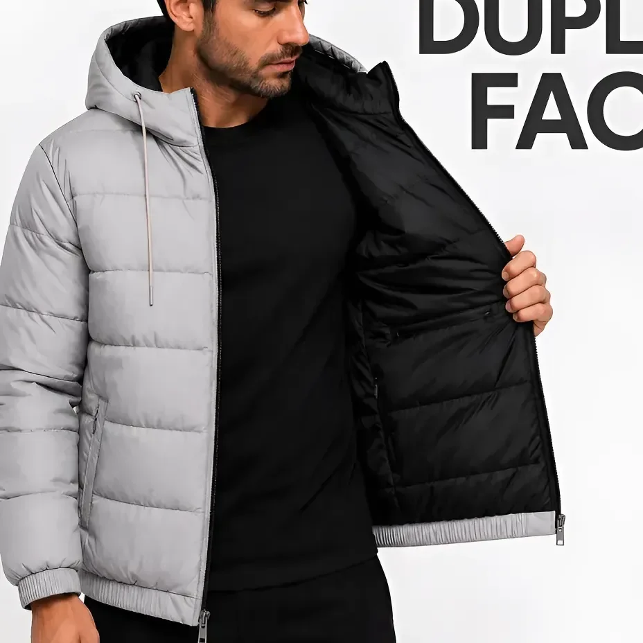 Jaqueta Puffer Térmica com Capuz Forro Interno