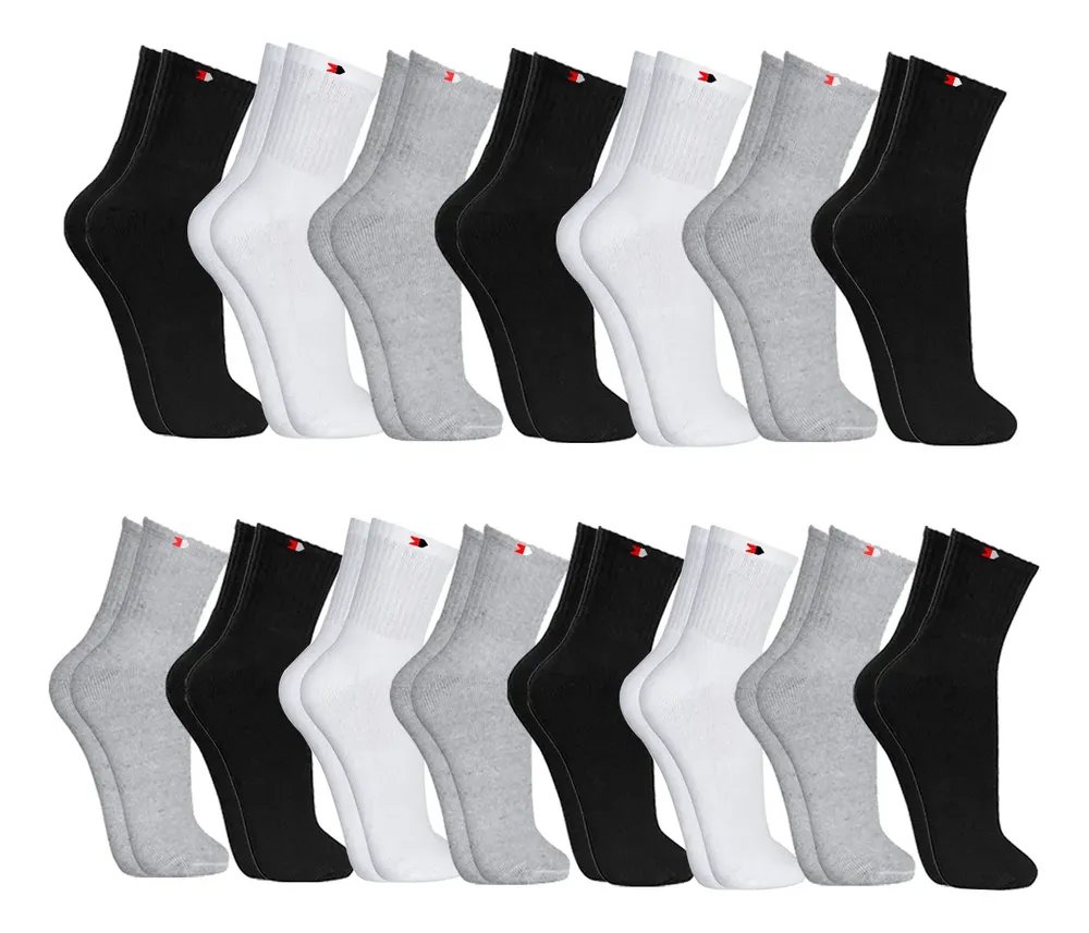 Kit 15 Pares Meias Sport Algodão Cano Médio Sandrini Confort Sortidos (39-43)