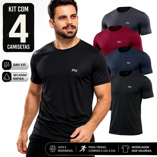 Kit 4 Camisa Dry Fit Treino