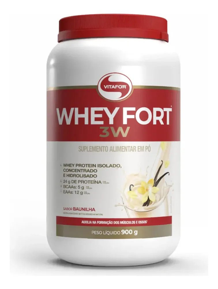 🔥Whey Fort 3W Baunilha 900g - Vitafor