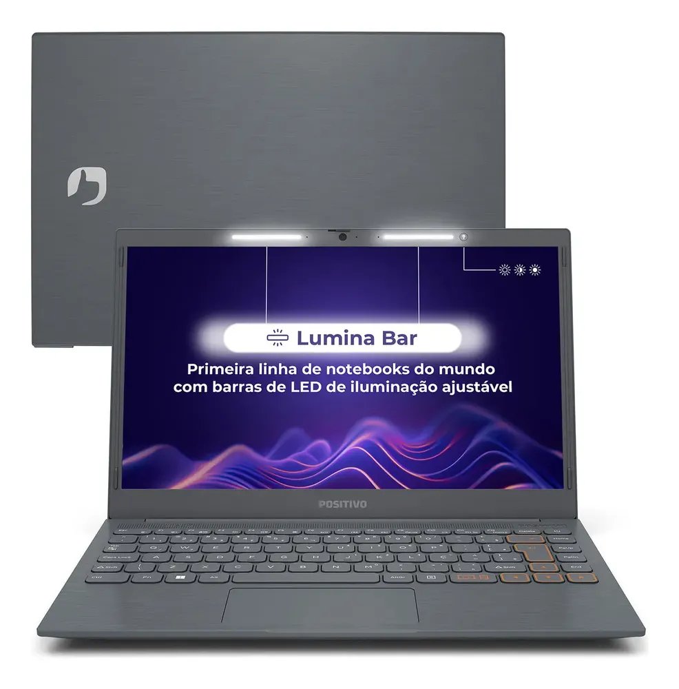 Notebook Positivo Vision C14 Intel® Celeron® Linux 4GB 128GB eMMC 14” HD Lumina BAR – Cinza