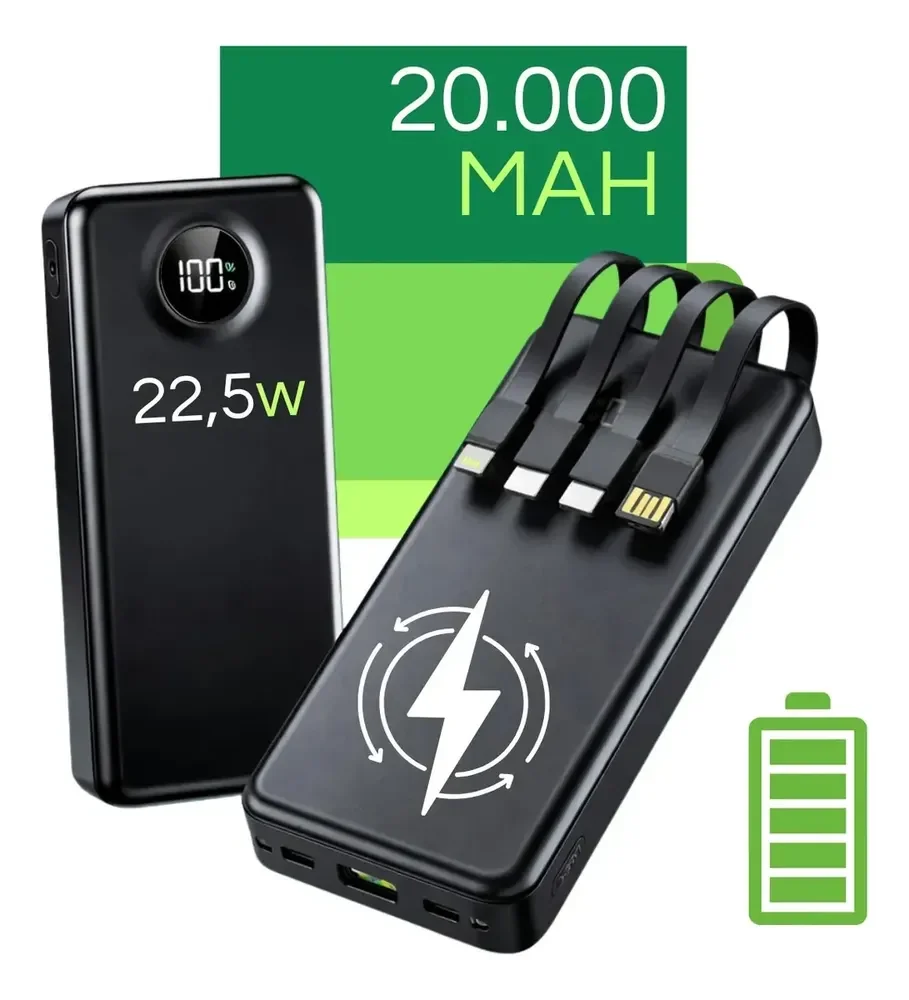 Carregador Portátil Davely Power Bank 20.000 mAh Turbo