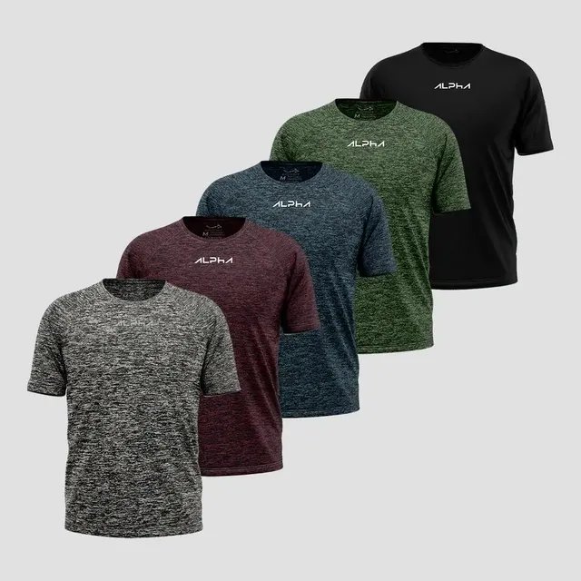 Kit 5 Camisetas New Fluid Dry Alpha (P e M)