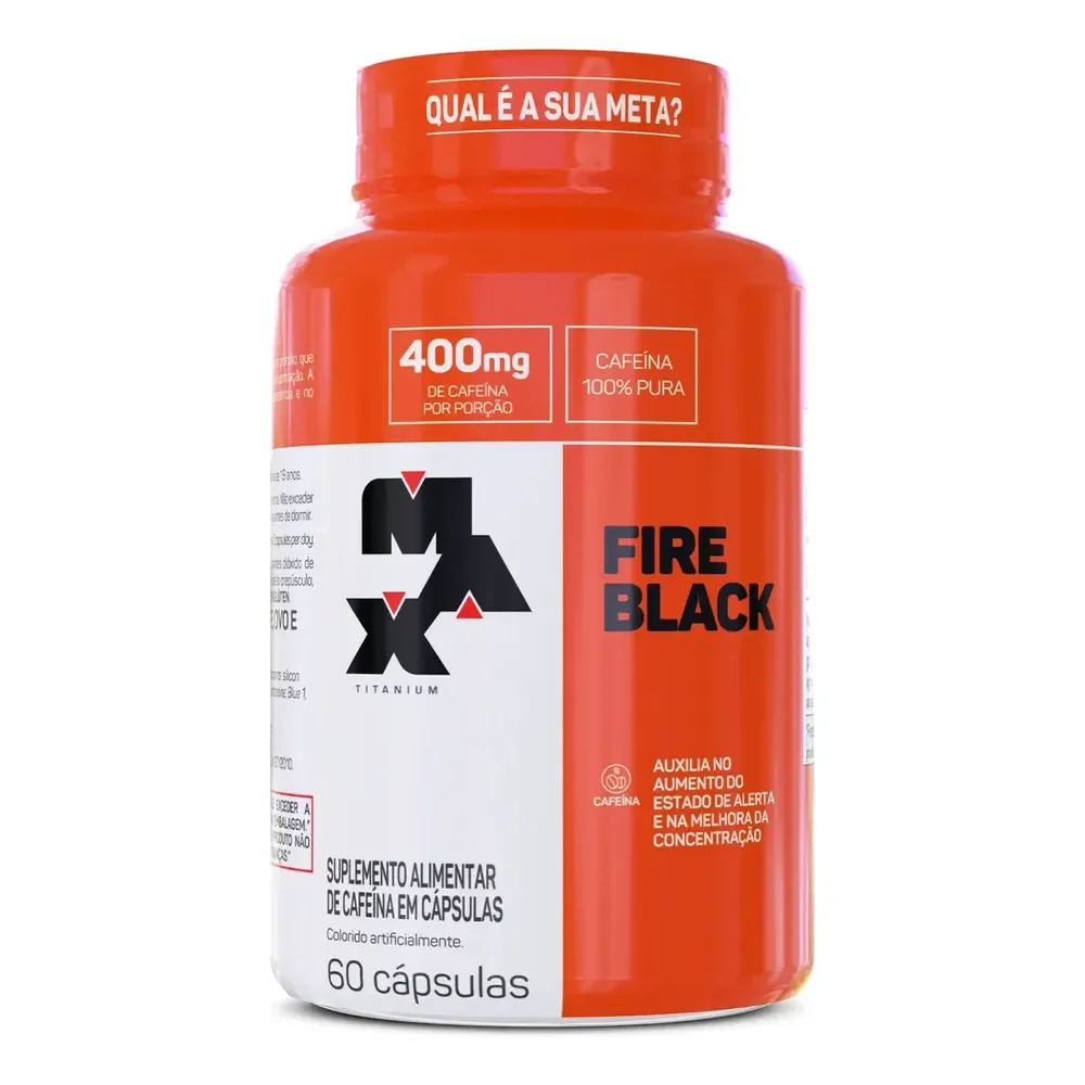 Fire Black 60 Cápsulas Caféina 100% Max Titanium