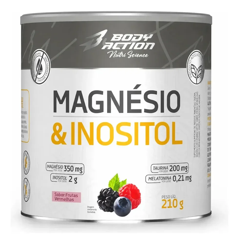 PRA DORMIR MELHOR 😴💤 Magnesio Inositol Bodyaction 210g Frutas Vermelhas