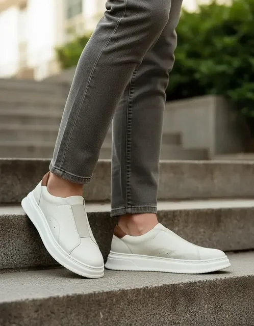 Tênis Slip On Masculino Couro Legítimo Luxo Casual (38 a 43)