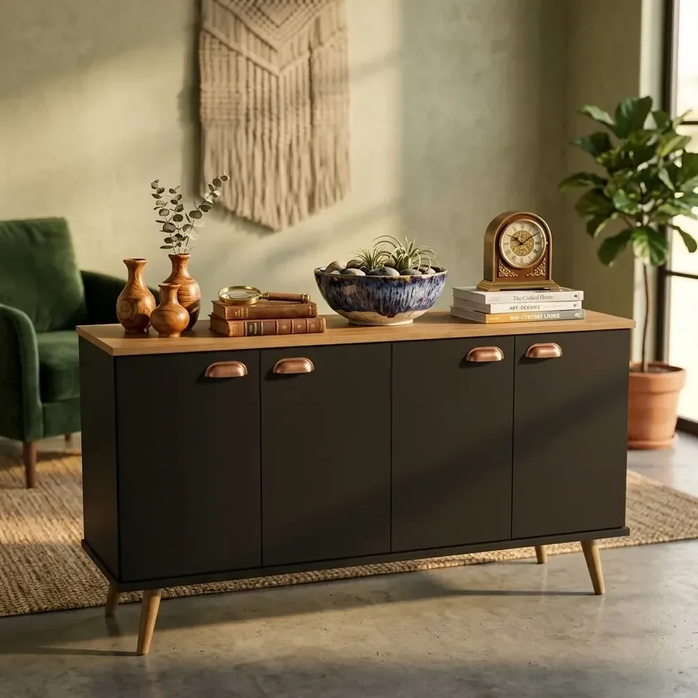 Armário Balcão Moderno Para Sala Ou Cozinha Estilo Nórdico