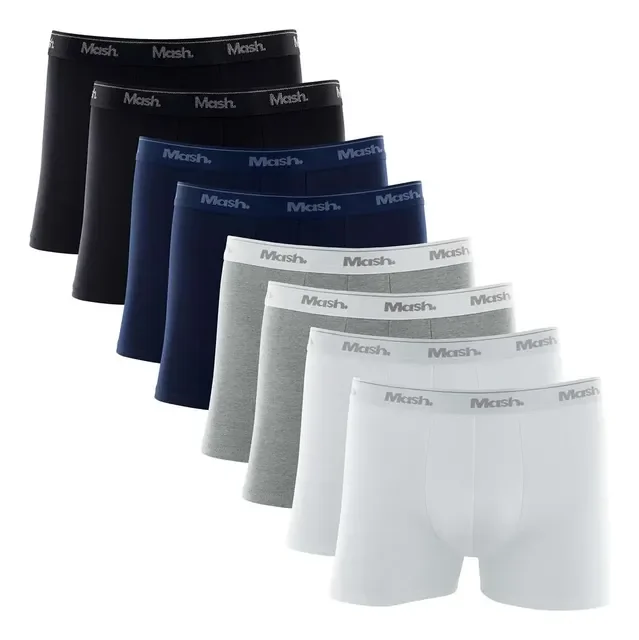 Kit Cueca Boxer Mash 8 Peças Masculina Algodão Elástico
