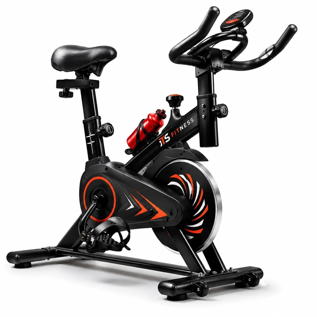 Bicicleta Ergométrica Fitness Para Cardio E Musculação Academia Com Base Cor Preto E Vermelho Marca Its 8kg Inercia