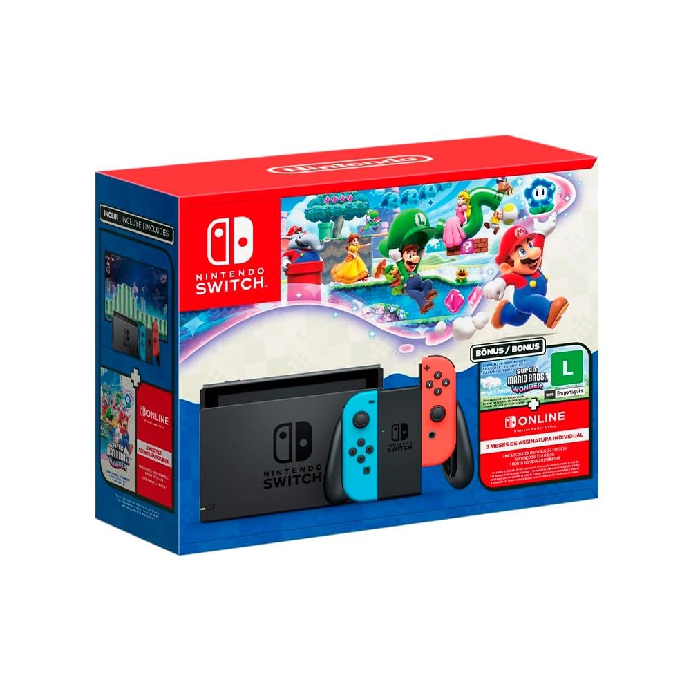 BAIXOU O NINTENDO 🤯 Bundle Nintendo Switch + Super Mario Bros. Wonder + 3 Meses de Assinatura Nintendo Switch Online