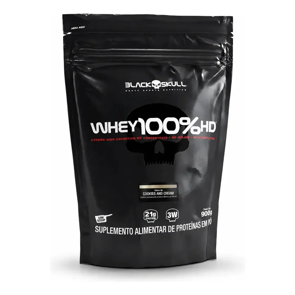 Whey 100% HD Black Skull Refil 900g Cookies