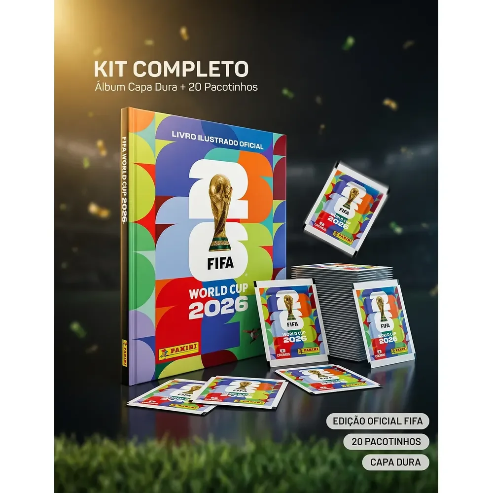 Kit 140 Figurinhas + Álbum Capa Dura Copa Do Mundo Fifa 2026 Panini